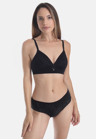 sassa Bra 'Hibiscus' in Black: front