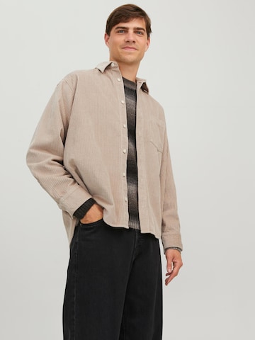 JACK & JONES - Ajuste confortable Camisa 'Barca' en gris: frente