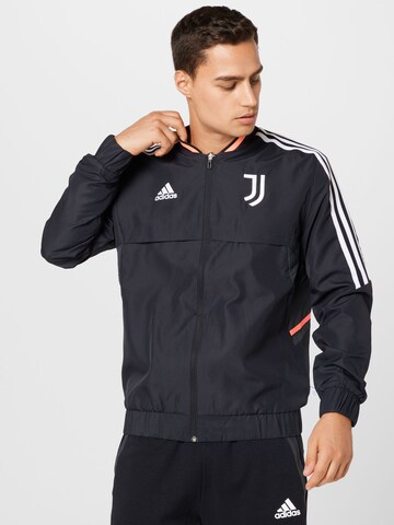 ADIDAS SPORTSWEARSportska jakna 'Juventus Turin Anthem' - crna boja: prednji dio
