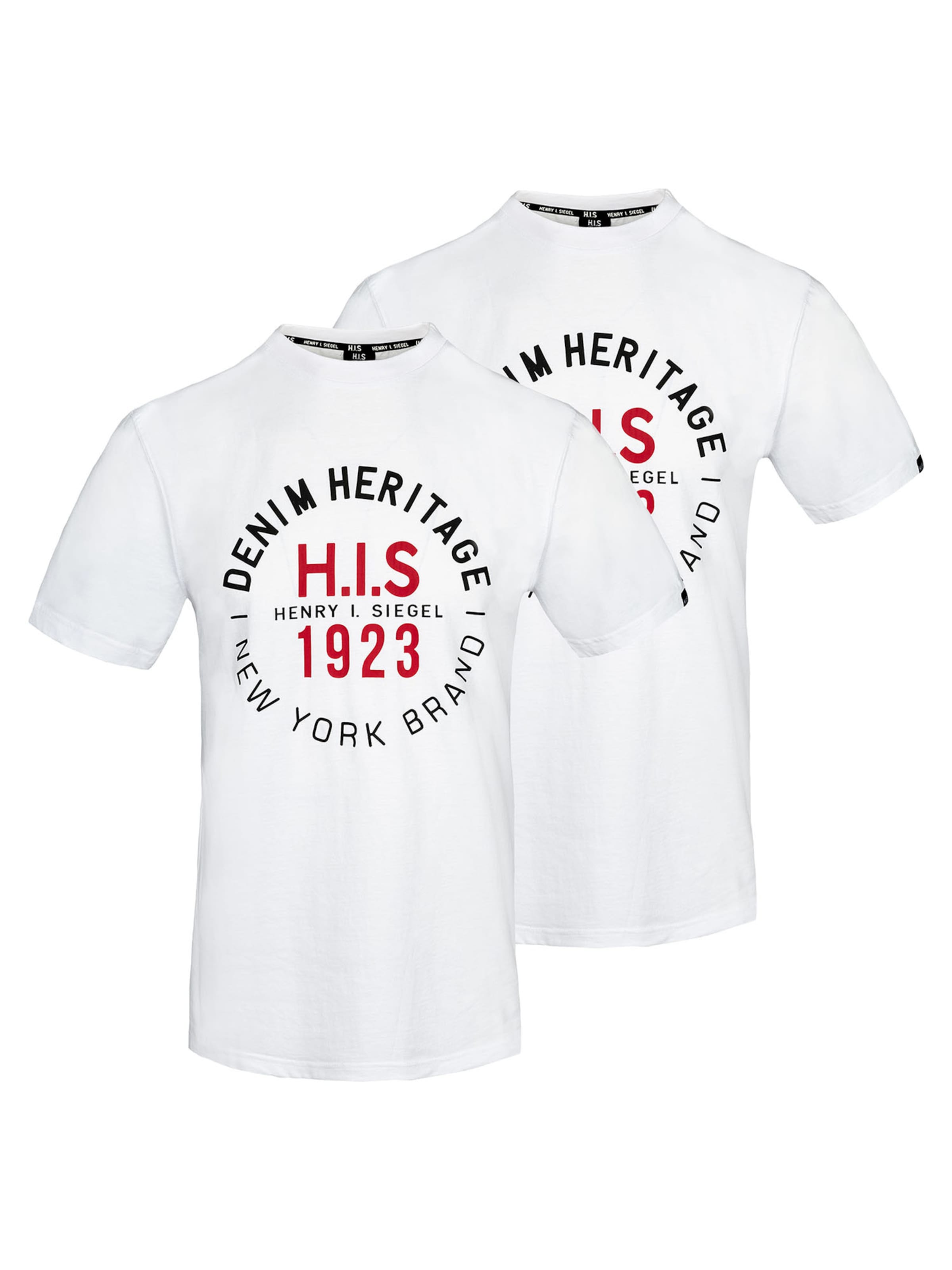 H.I.S Shirt ' Denim Heritage Big Logo ' in White: front
