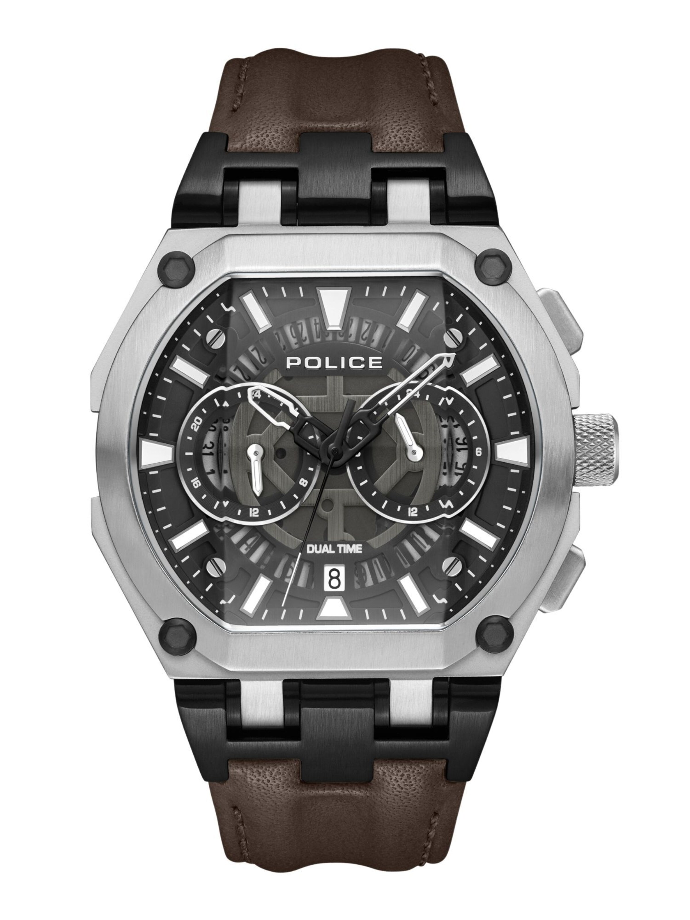 POLICE Uhr 'Shield' in Silber: Vorderseite