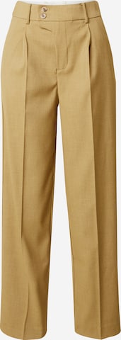 VILA ROUGE Tapered Bandplooibroek 'SARINA' in Beige: voorkant