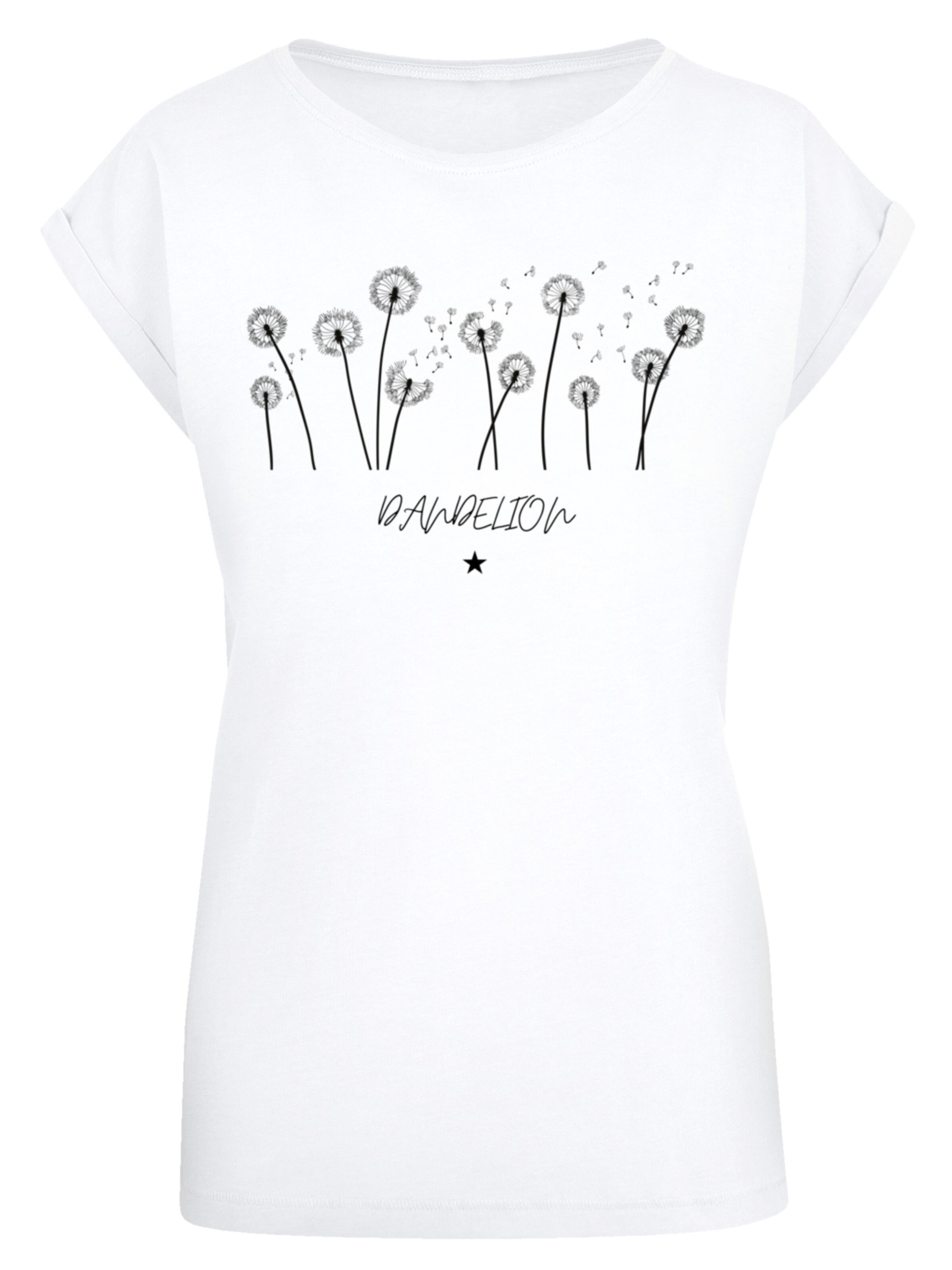 T-shirt 'Dandelion' F4NT4STIC en blanc : devant
