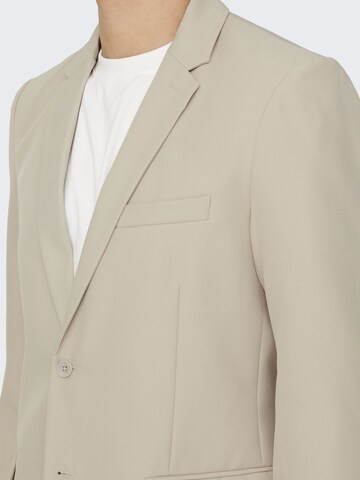 Coupe slim Veste de costume Only & Sons en beige