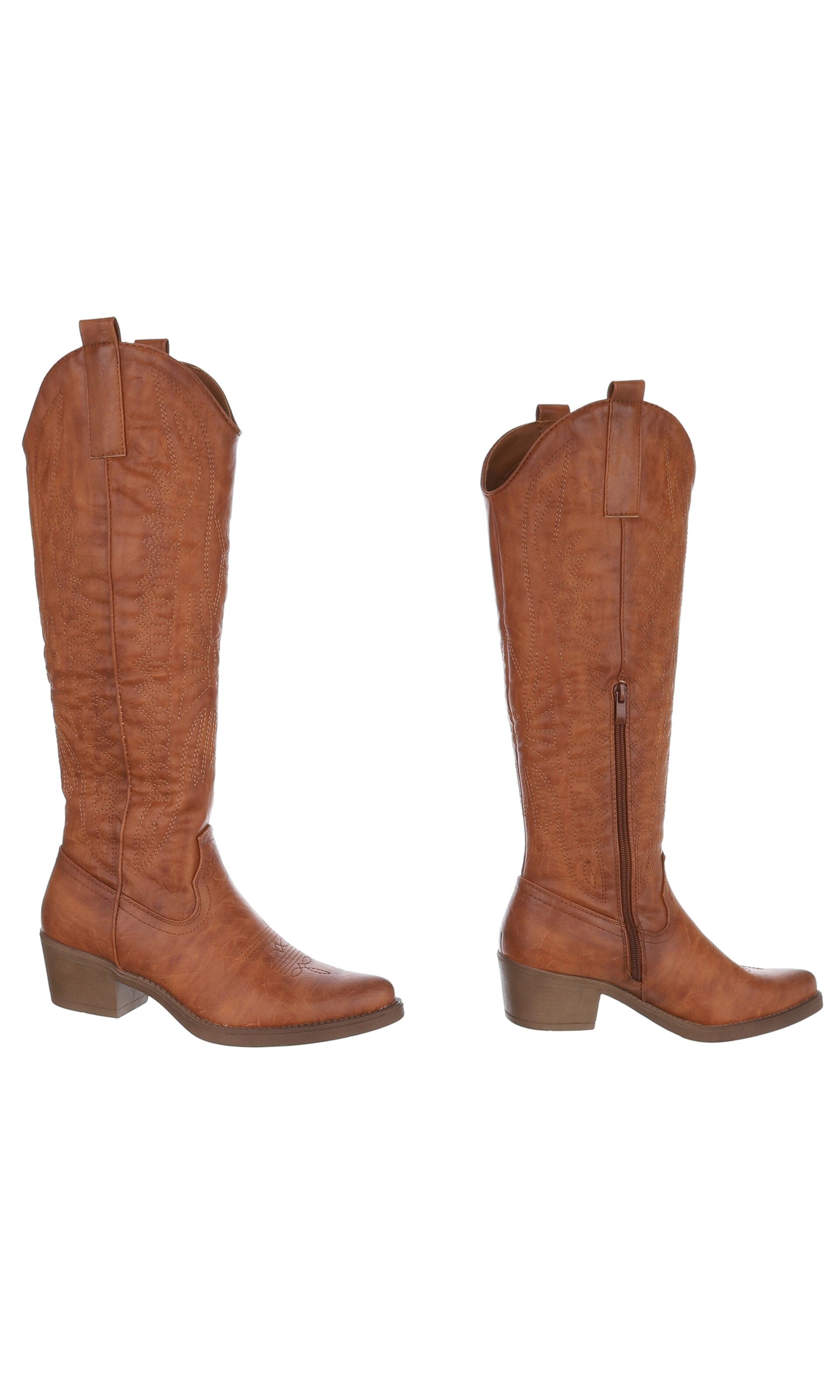 Ital-Design Cowboy Boots in Beige