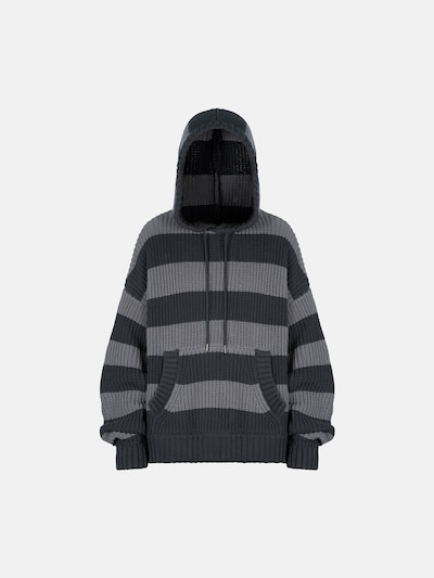 ENRAGE Oversized neulepaita 'SWEATER HOODIE' koossa S värissä tummanharmaa, Tuotenäkymä