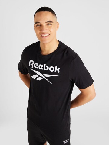 T-Shirt fonctionnel Reebok en noir : devant