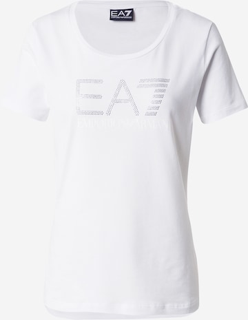 T-shirt EA7 Emporio Armani en blanc : devant