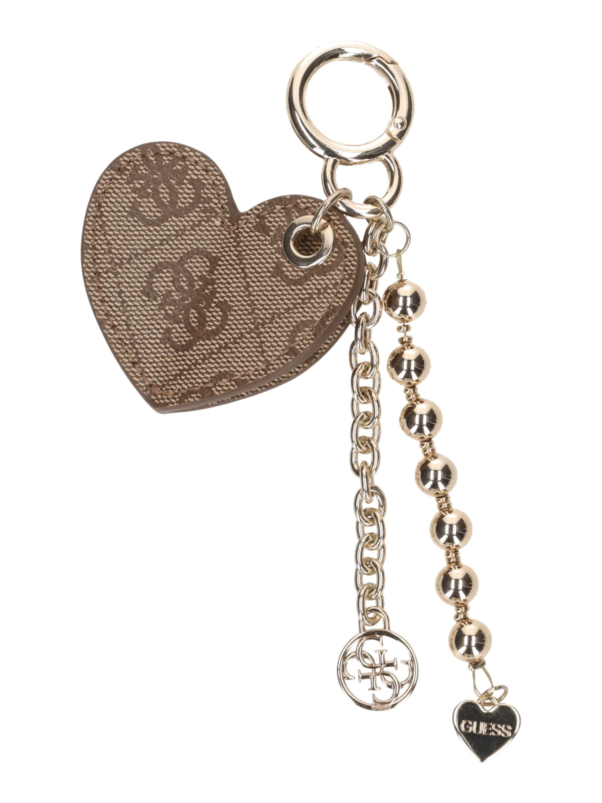 GUESS Přívěsek na klíče 'Brenton' – béžová: přední strana
