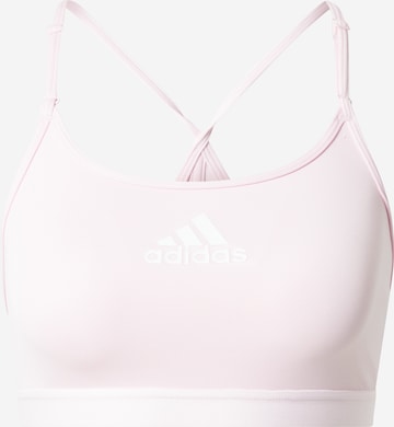 ADIDAS SPORTSWEAR Lav støtte Sports-BH 'Aeroreact Light-Support' i rosa: forside