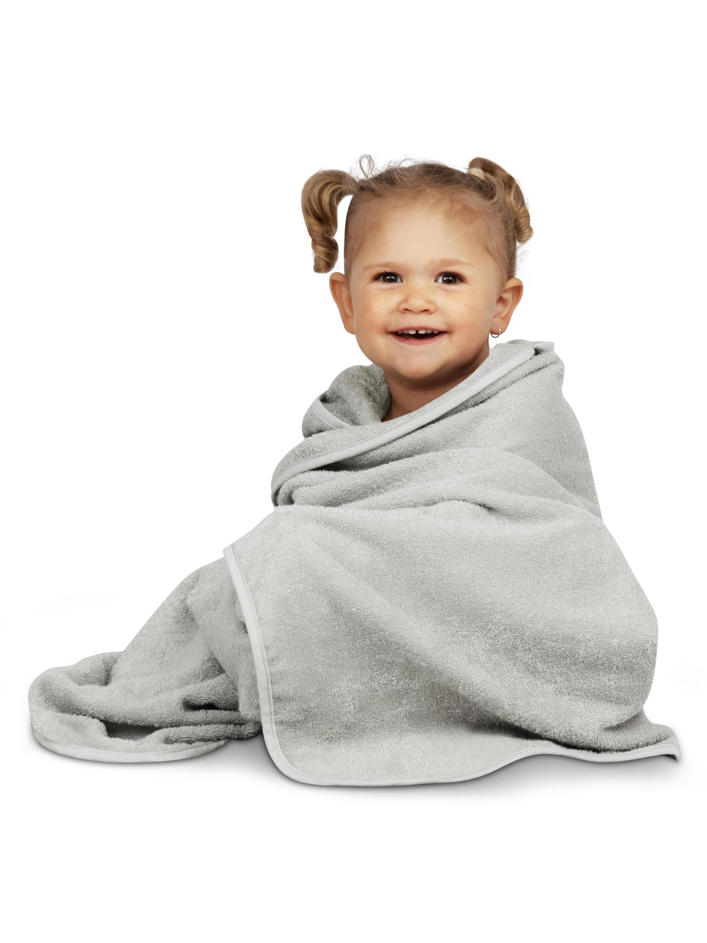 normani Bademantel 'Bamako' in Grau: Vorderseite