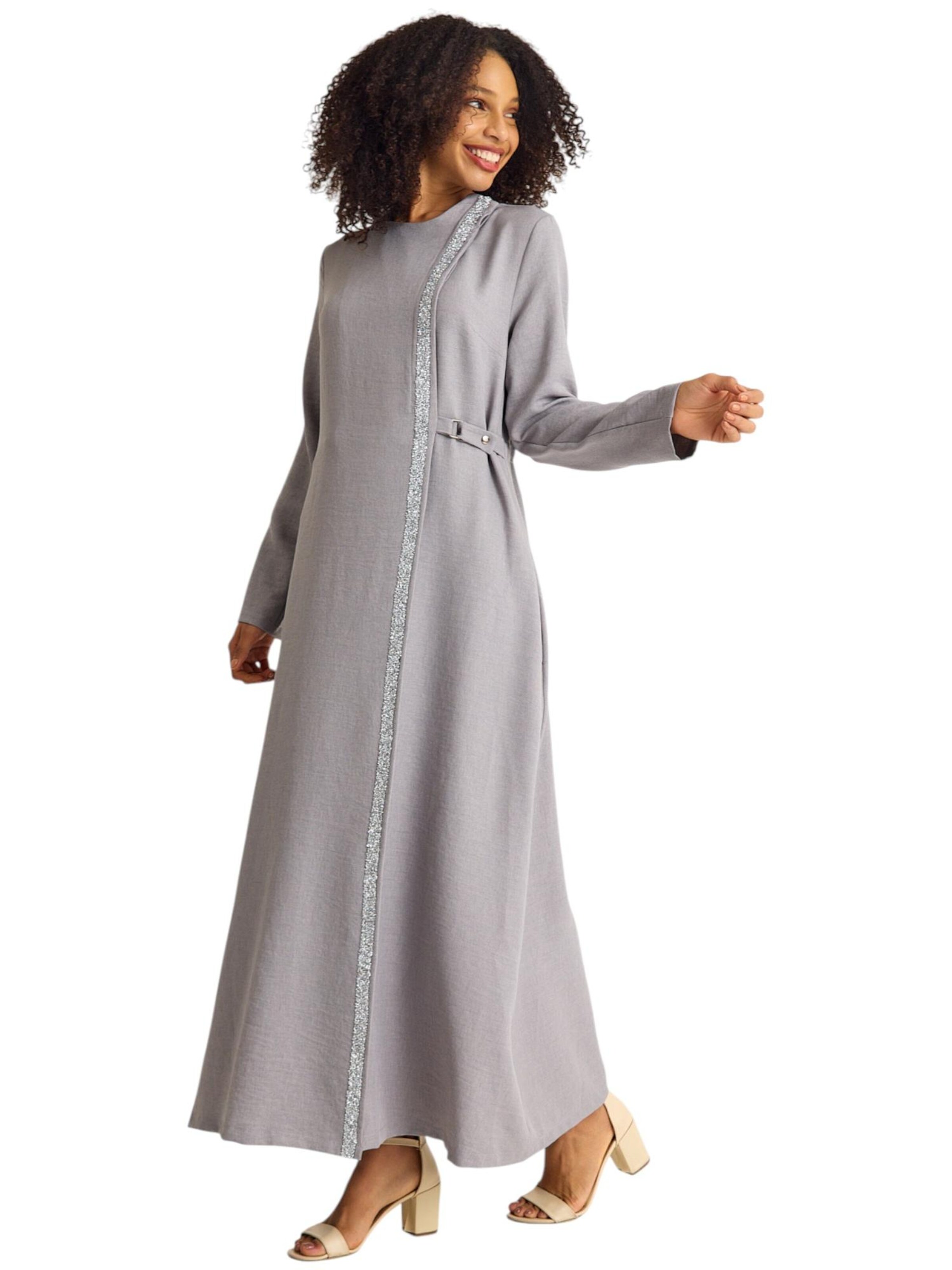 fashionshowcase Jurk 'Leila-Ferace' in Grijs