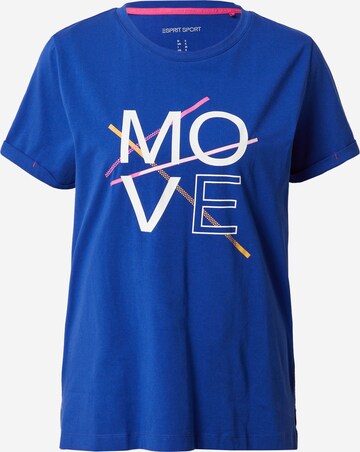 T-shirt fonctionnel ESPRIT en bleu : devant