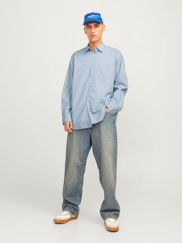 JACK & JONES Comfort fit Button Up Shirt in Blue