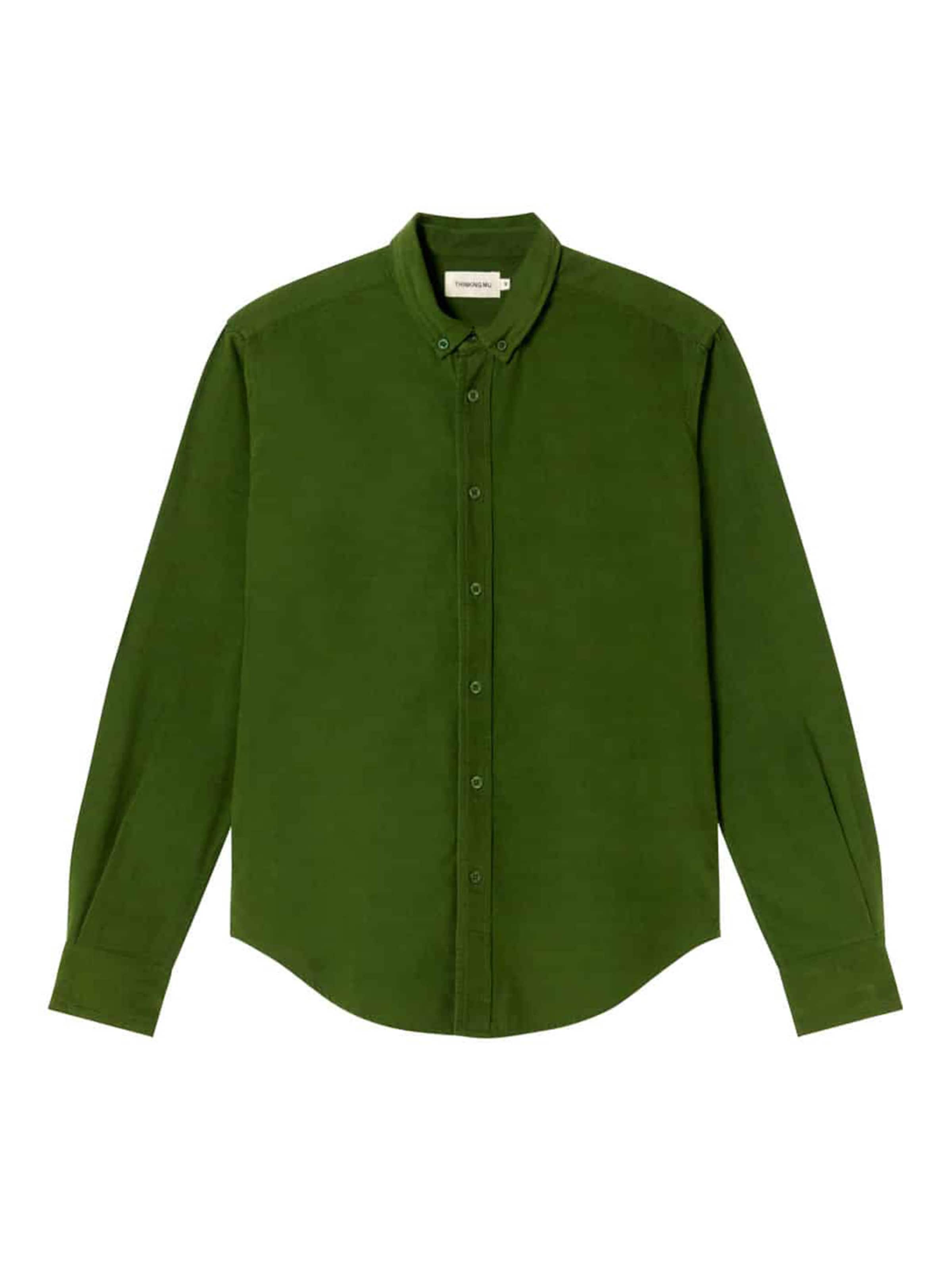 Thinking MU Button Up Shirt 'Ant' in Green: front