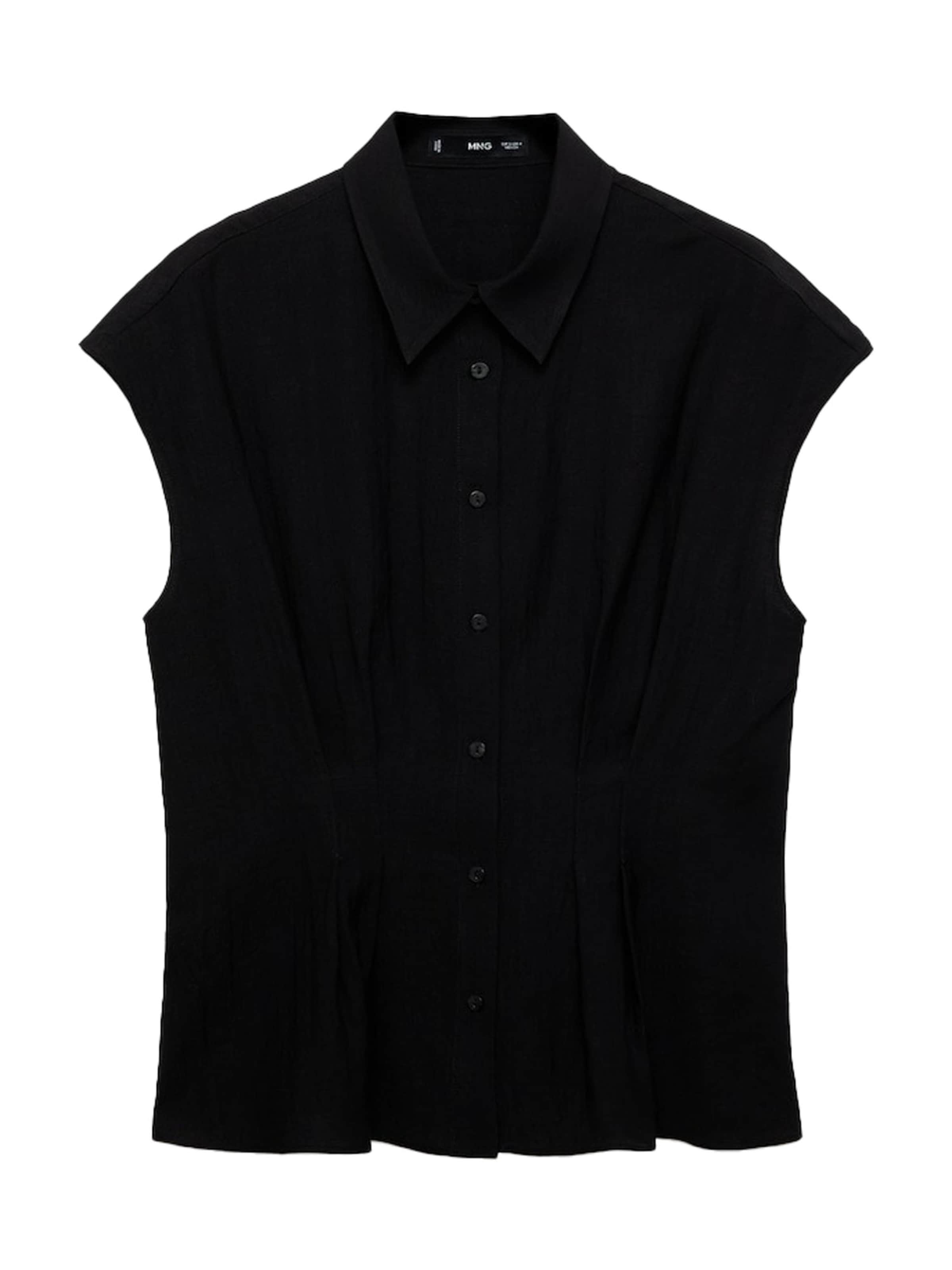 MANGO Blouse 'PIN' in Zwart: voorkant