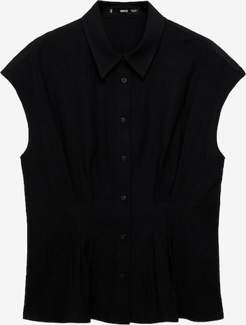 MANGO Blouse 'PIN' in Zwart: voorkant