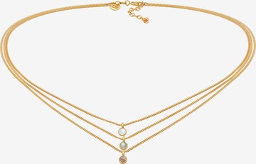 ELLI PREMIUM Halskette Choker, Edelsteinkette, Layer in Gold: predná strana