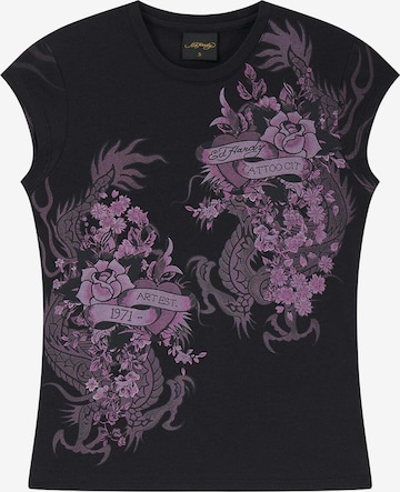 Ed Hardy T-Shirt 'Tattoo City' in Schwarz: Vorderseite