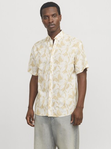 JACK & JONES Regular fit Overhemd in Beige: voorkant