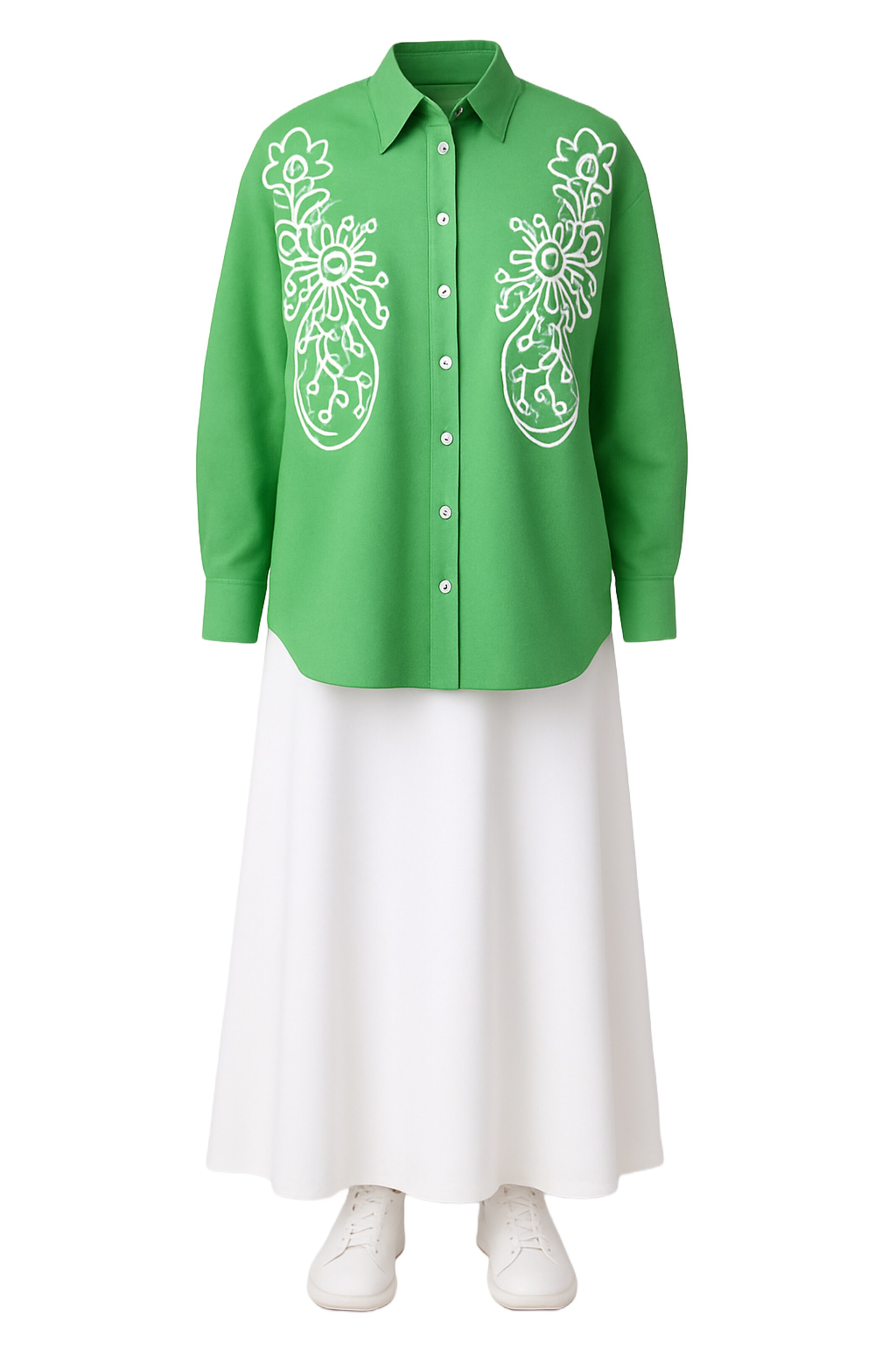 Touche Prive Shirt in Groen: voorkant
