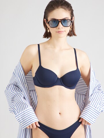 Sutien de tricou Sutien de la Tommy Hilfiger Underwear pe albastru: față