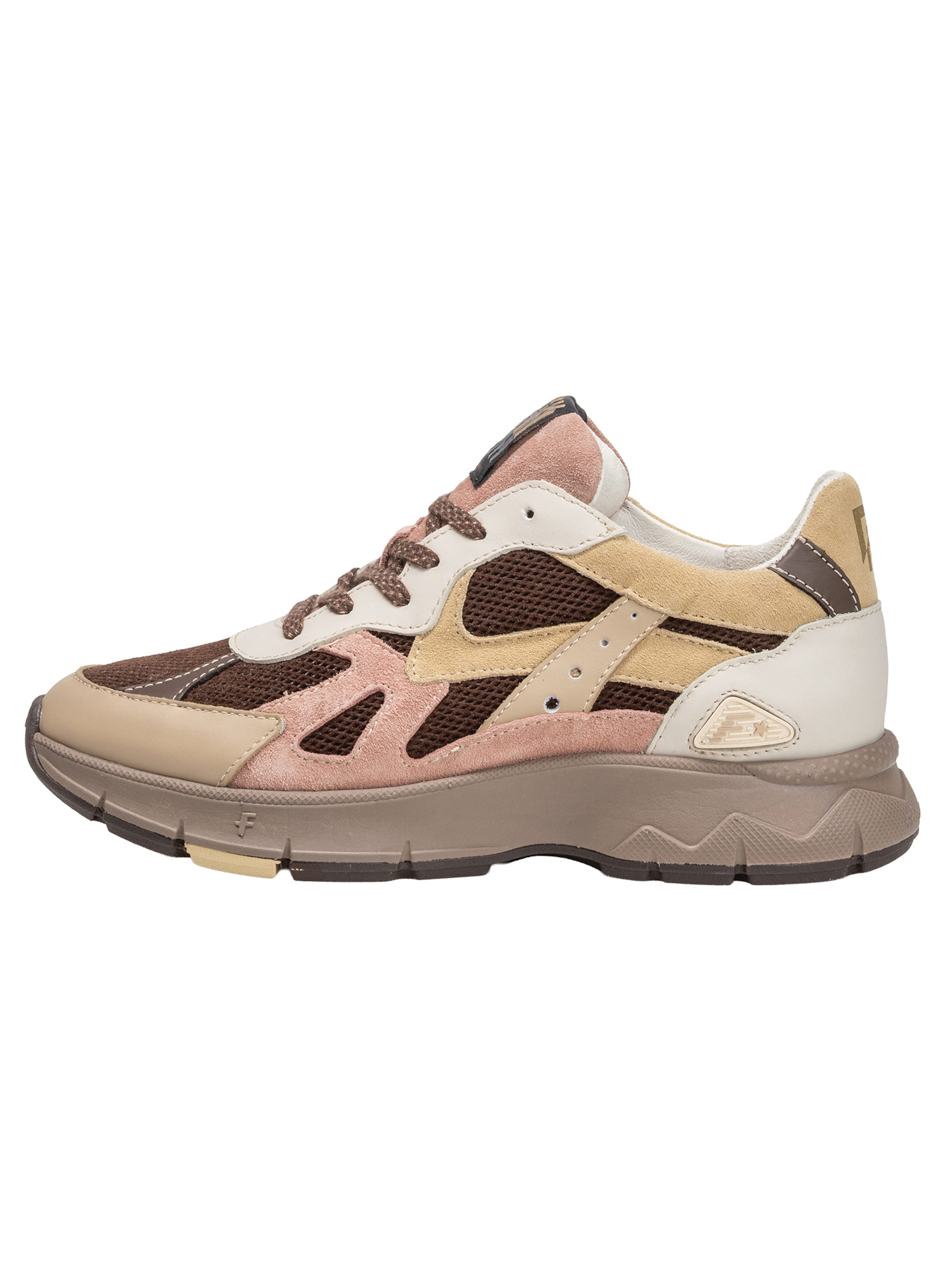 Floris van Bommel Platform trainers 'Daysi 05' in 35 in Cream / Dark brown / Dark yellow / Taupe, Item view