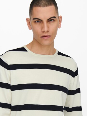 Pullover 'WYLER' di Only & Sons in bianco