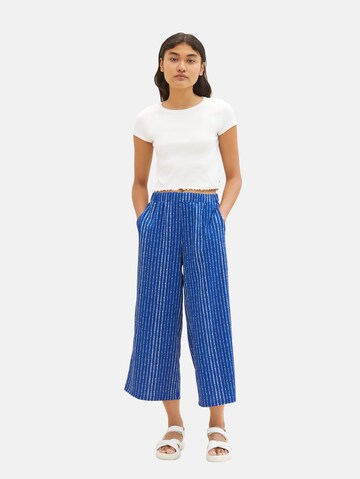 TOM TAILOR DENIM - Pierna ancha Pantalón en azul