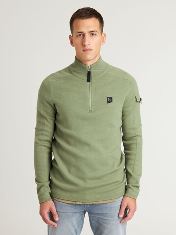 CHASIN' Pullover'Oscar' in Grün: Vorderseite