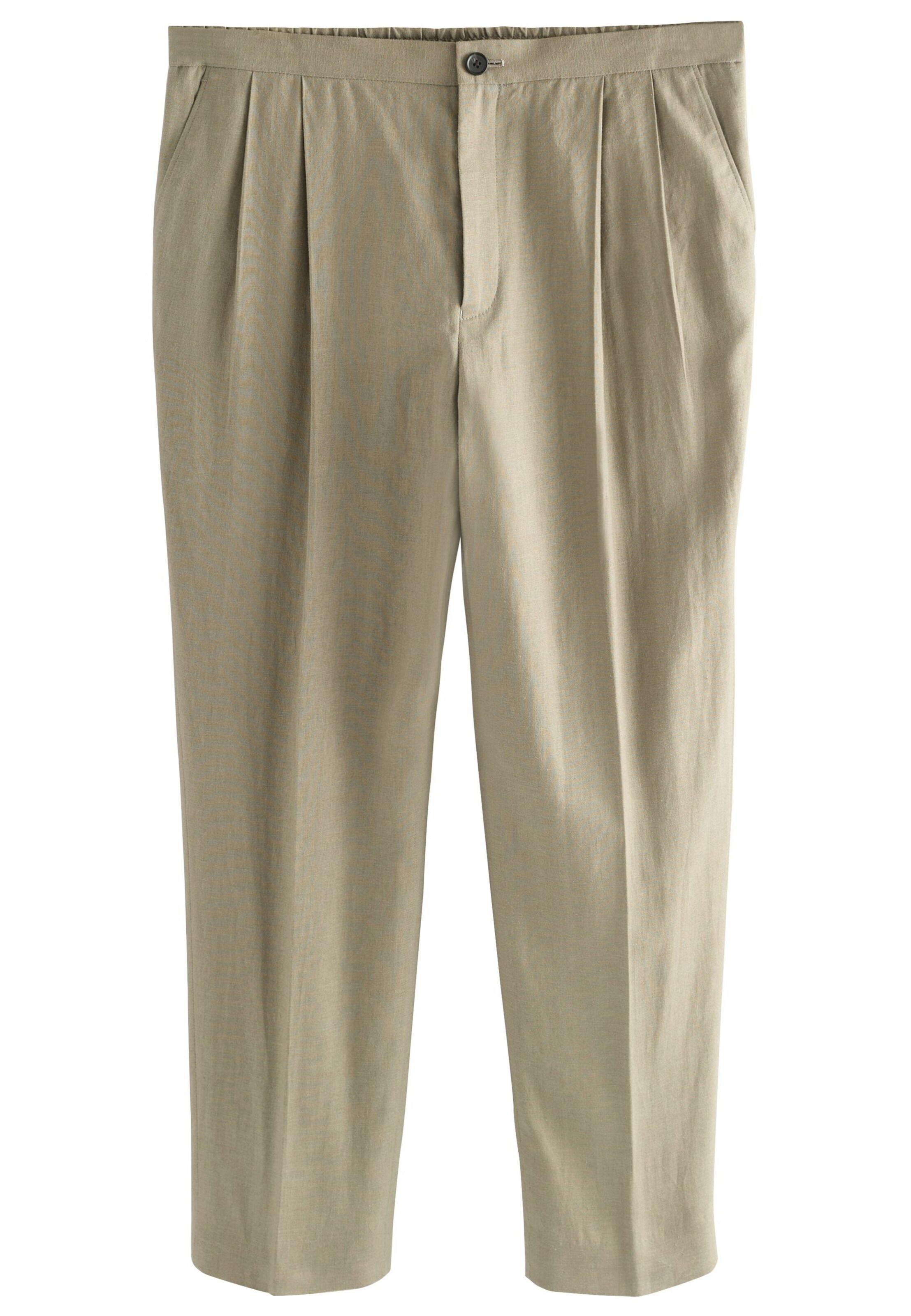 Next Bandplooibroek in de kleur Kaki, Productweergave