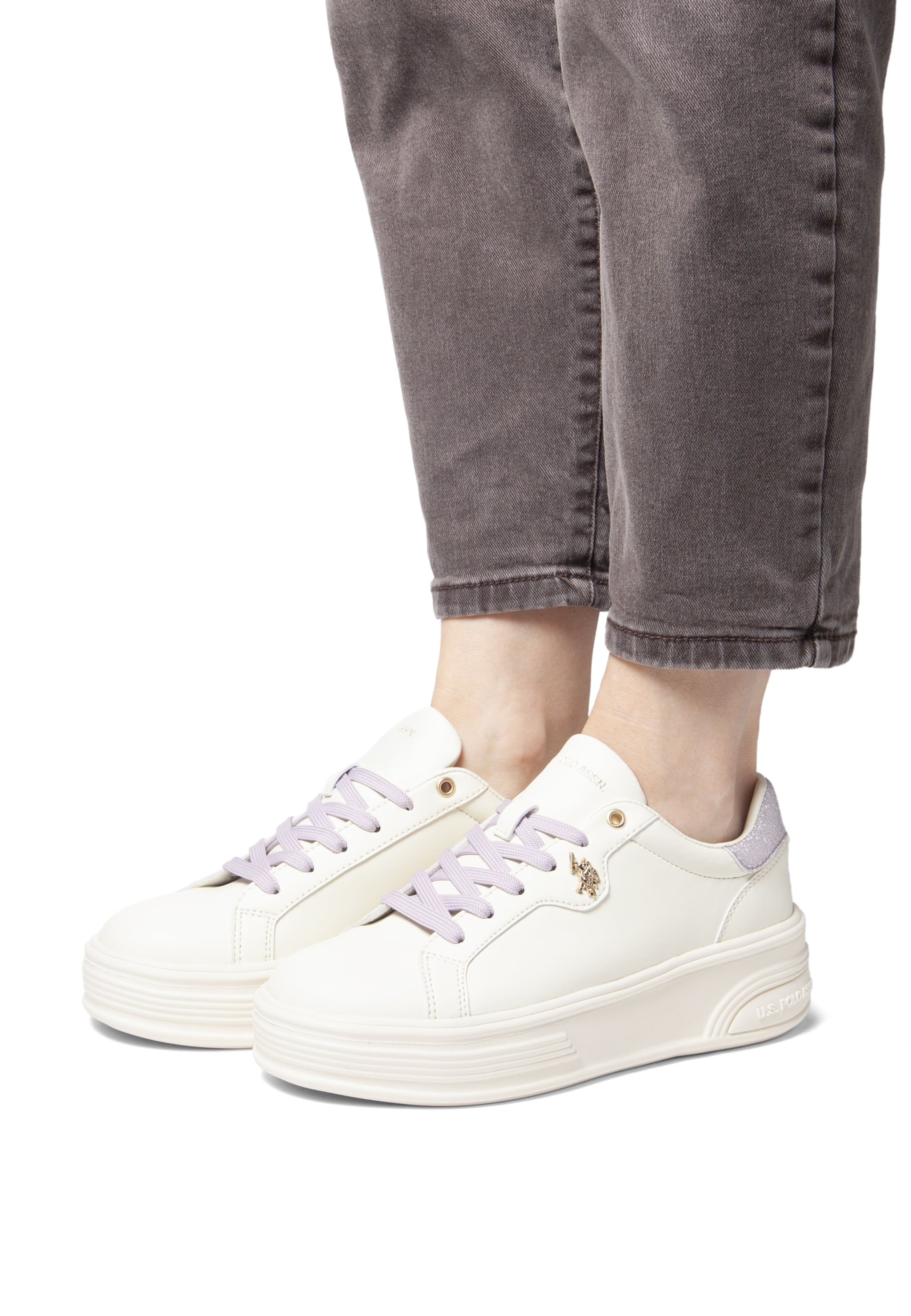 Baskets basses U.S. POLO ASSN. en blanc : devant
