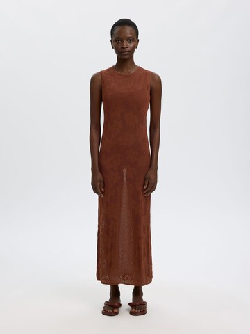 SELECTED Gebreide jurk in Rood: voorkant