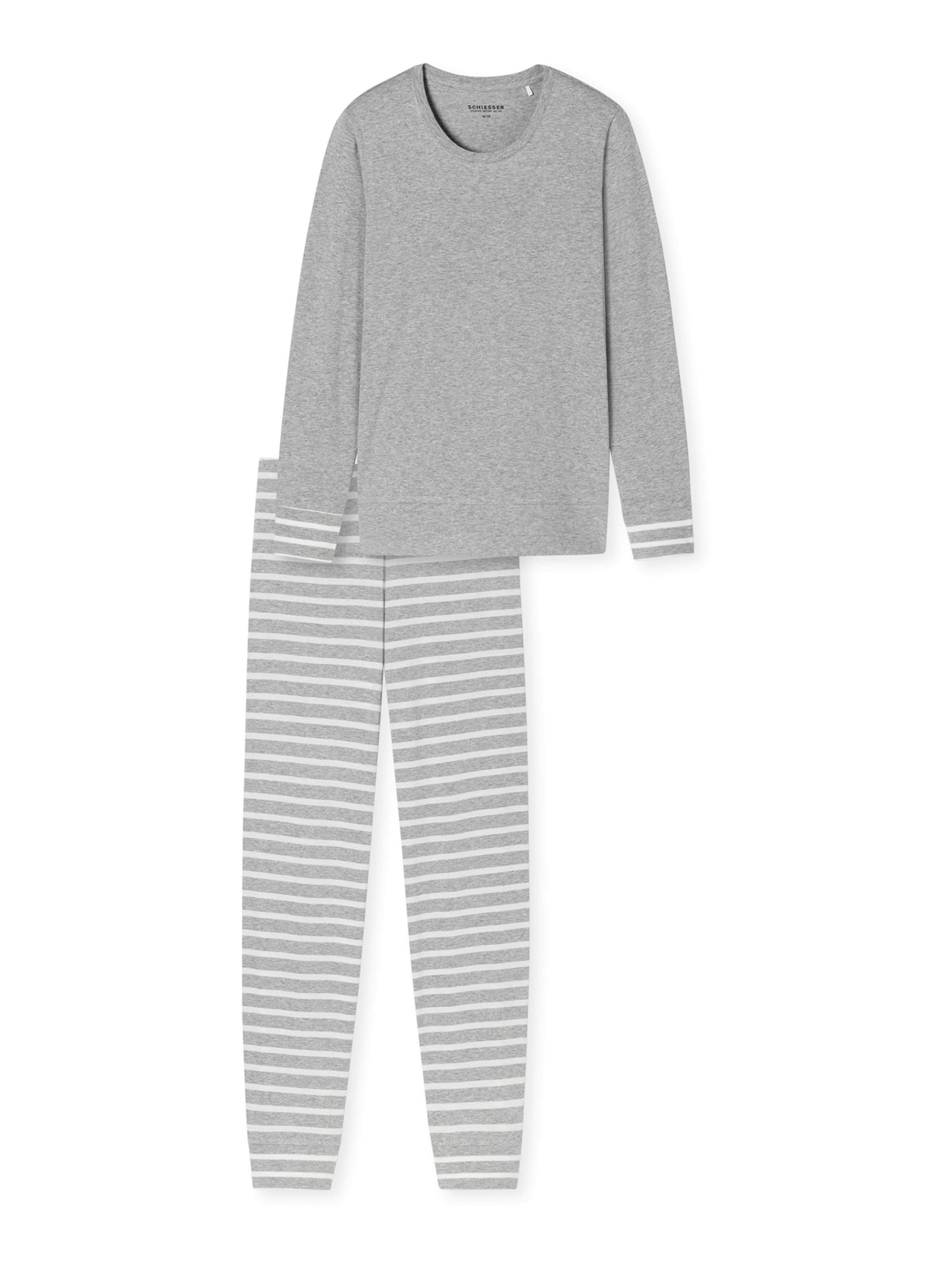 SCHIESSER - Pijama ' Casual Essentials ' en gris: frente