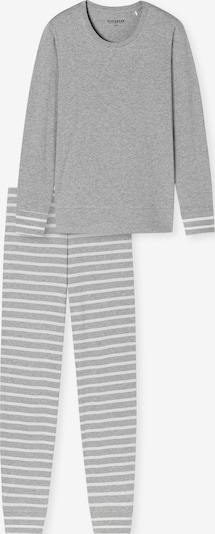 SCHIESSER Pyjama ' Casual Essentials ' in graumeliert / weiß, Produktansicht