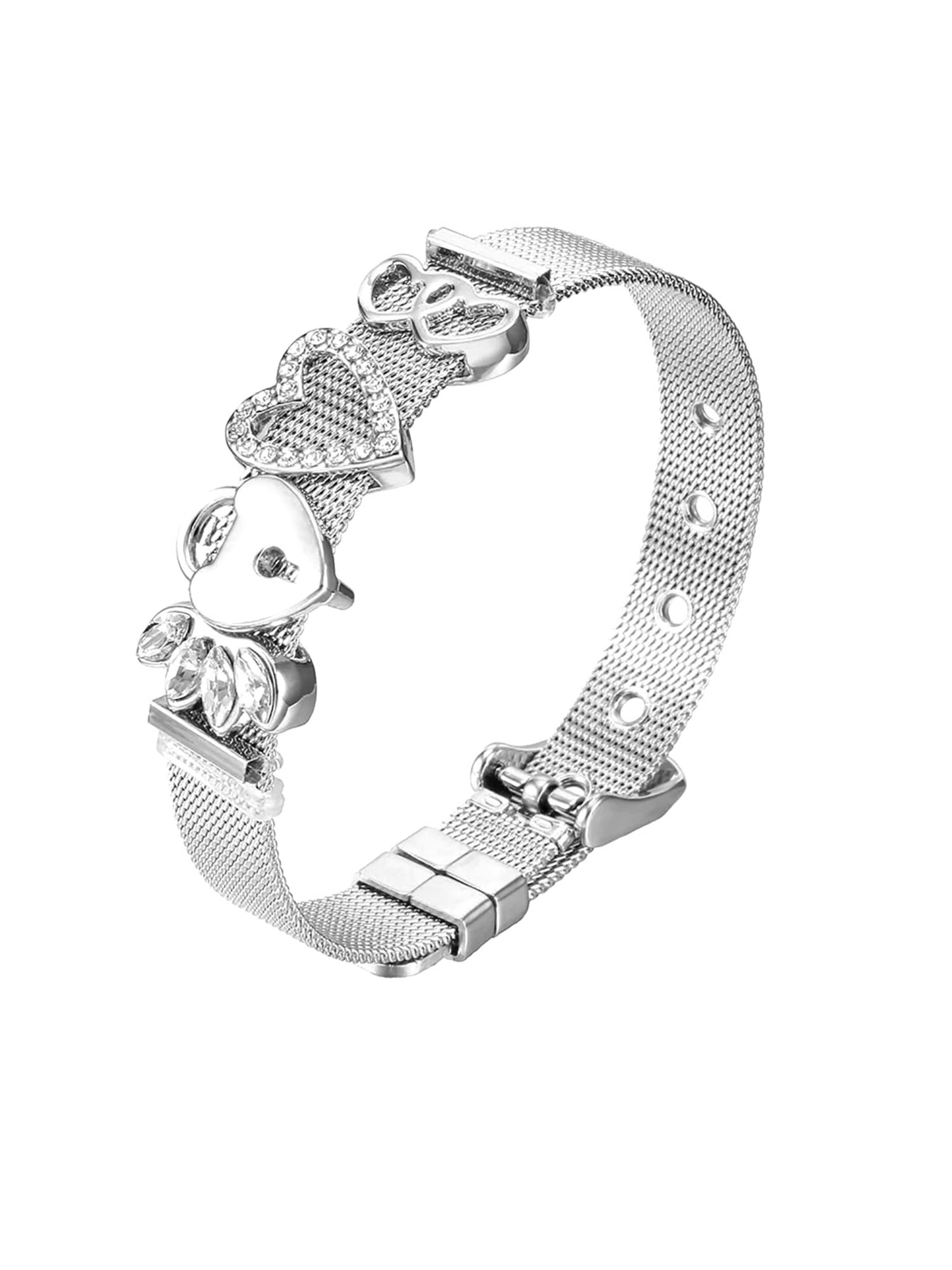 Heideman Armband 'Mesh' in Silber: Vorderseite