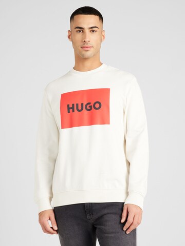 HUGO Sweatshirt 'Duragol' in Beige: front