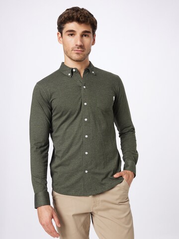 Wemoto Regular fit Skjorta 'Shaw' i grön: framsida