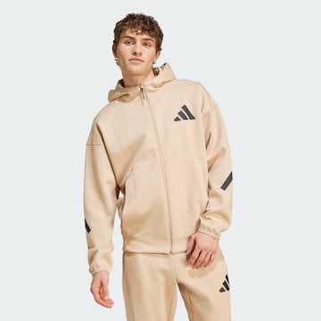 Giacca di felpa sportiva di ADIDAS SPORTSWEAR in beige: frontale