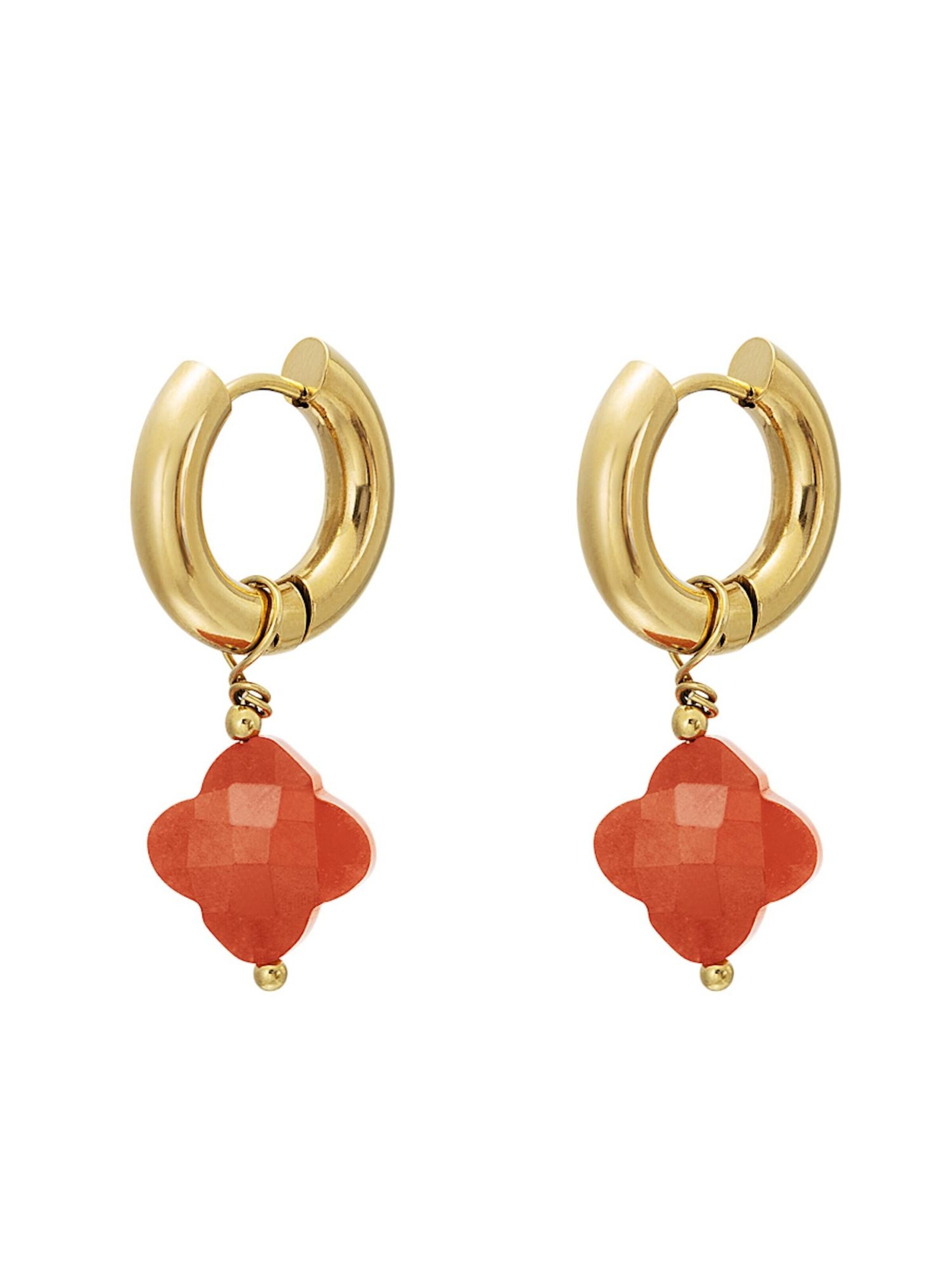 Cala Rose Earrings 'LIORA' in Orange: front
