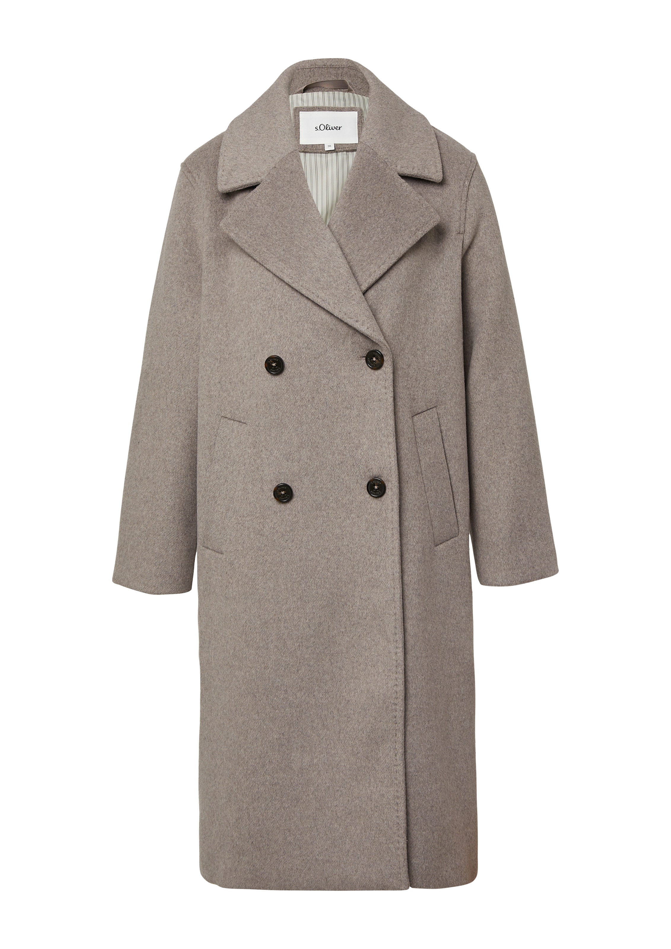 s.Oliver Manteau mi-saison en greige, Vue avec produit