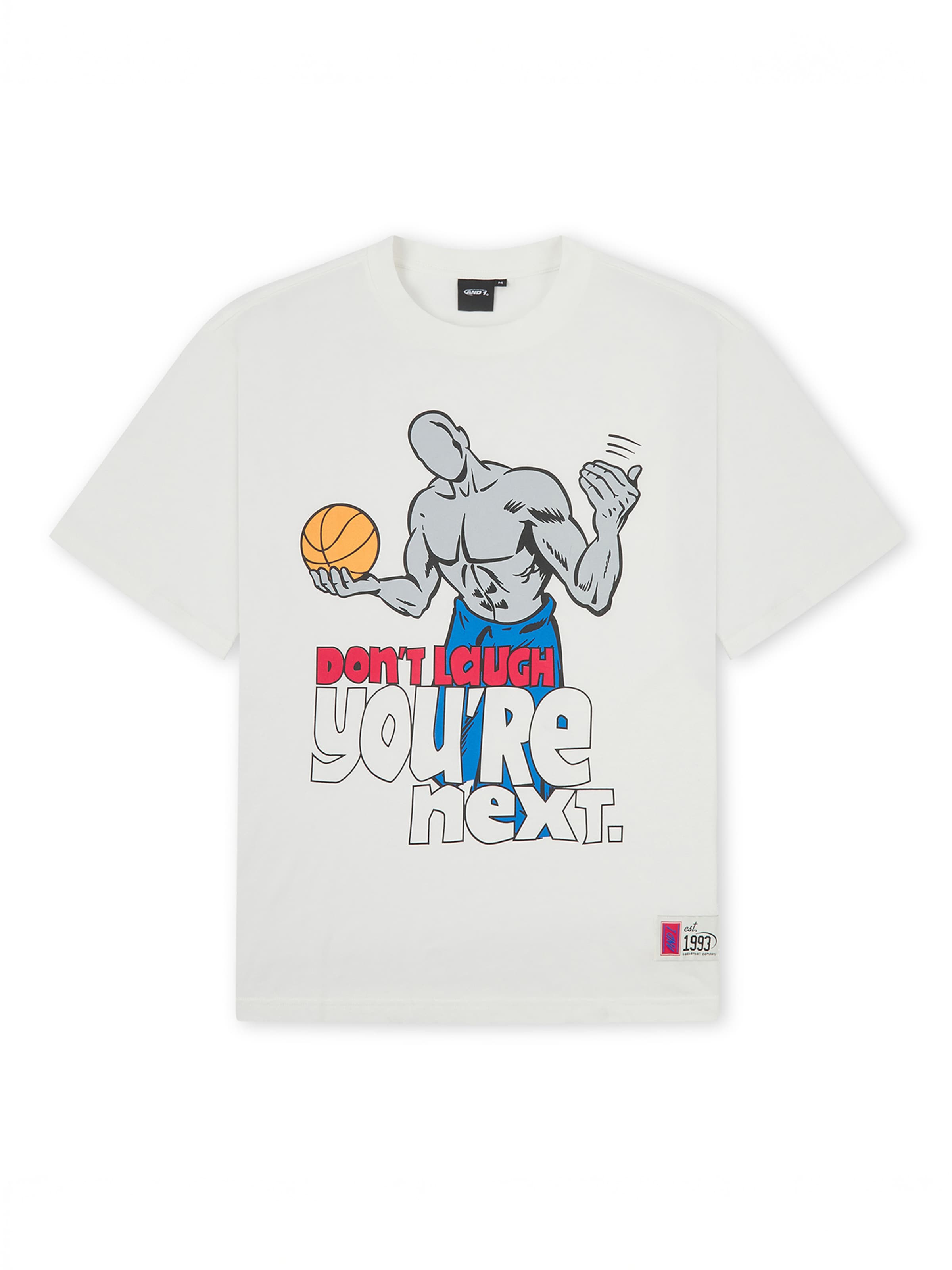 AND1 Shirt 'Don't Laugh Trash Talk' in Weiß: Vorderseite