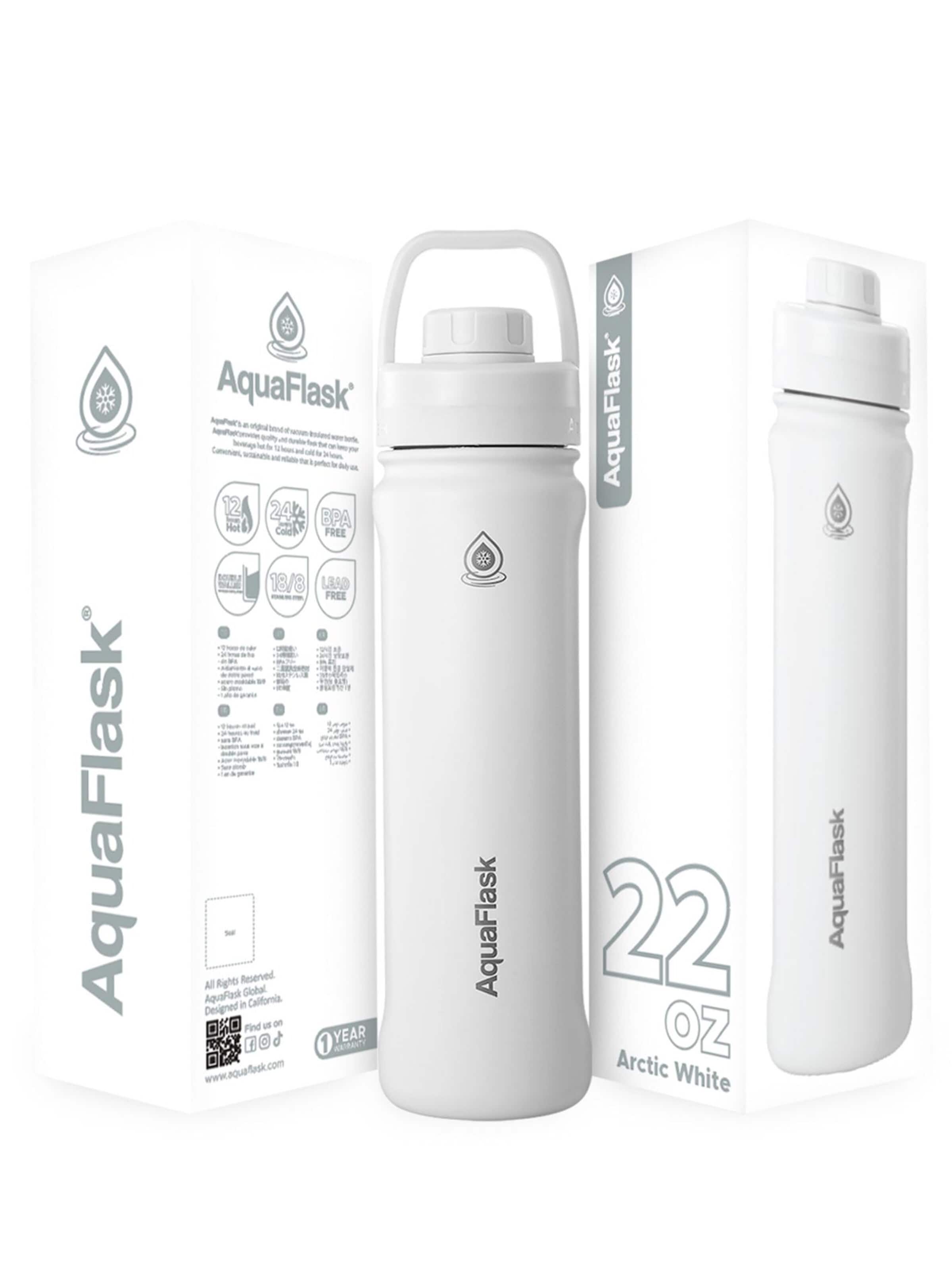 AquaFlask Láhev na vodu 'AquaFlask Termoláhev REGULAR+ 650 ml' – bílá