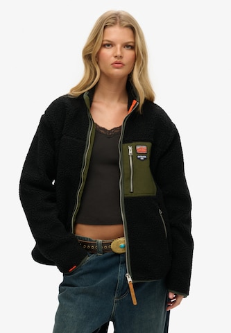 Superdry Fleece jacket in Black: front