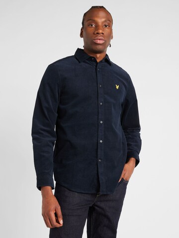 Lyle & Scott Regular fit Overhemd in Blauw: voorkant