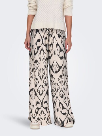 JDY Wide leg Broek 'BREE' in Beige: voorkant