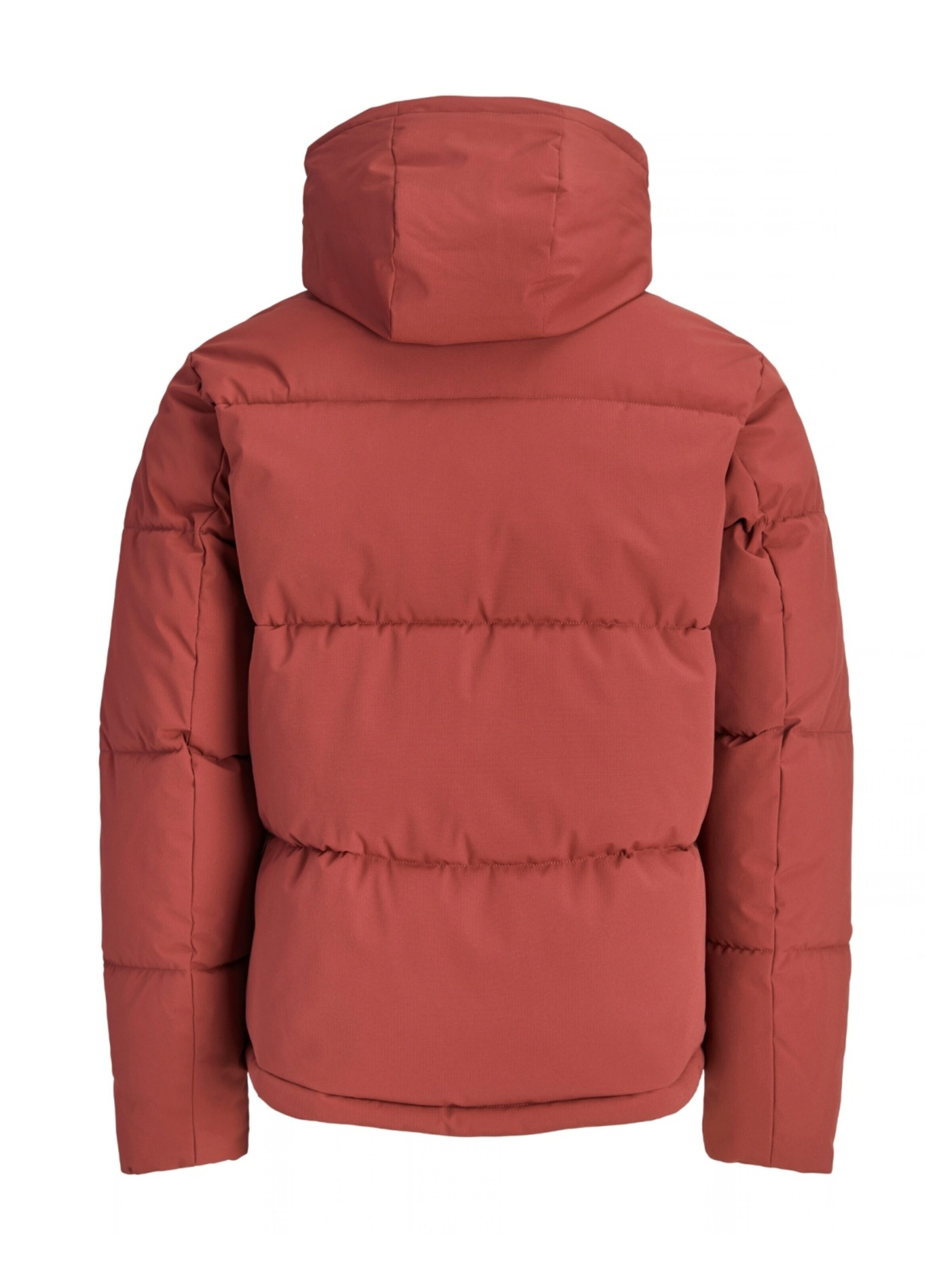 Geacă outdoor 'Jack & Jones Geaca barbati, cu gluga, Regular fit, JJGALAXY, Caramiziu' de la JACK & JONES pe roșu