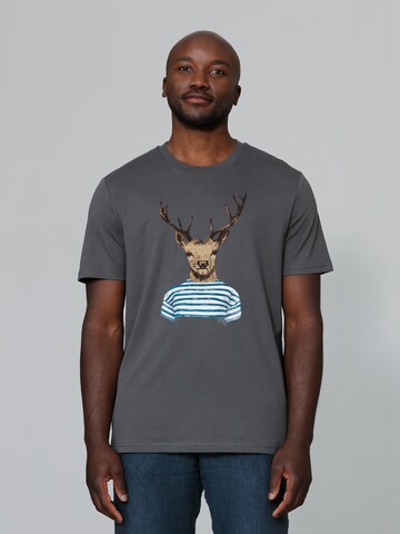 Maglietta 'Hirsch' di Watapparel in grigio: frontale