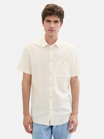 TOM TAILOR DENIM Regular fit Button Up Shirt in Beige: front