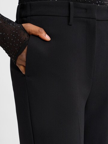 MAC Wide leg Bandplooibroek 'Camilla' in Zwart